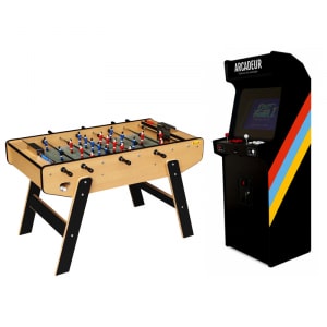 Borne d’arcade Pandora Box avec monnayeur + baby-foot Stella Club
